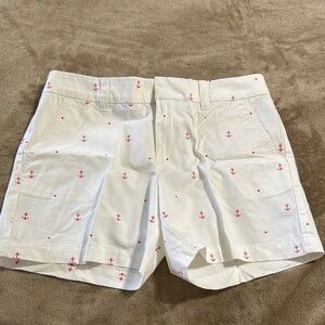 Tommy‎ Hilfiger Women’s White Shorts Red Anchor Print